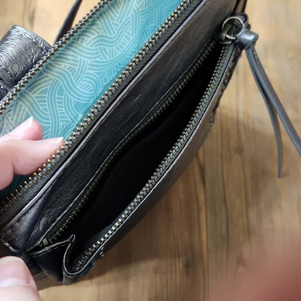 The Sak Metallic Pewter Leather Backpack